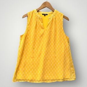 Papermoon Yellow Sleeveless V-Neck Printed Blouse